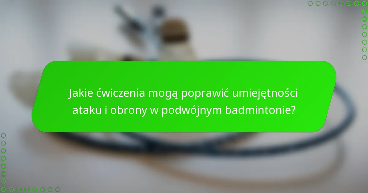 Jakie ćwiczenia mogą poprawić umiejętności ataku i obrony w podwójnym badmintonie?
